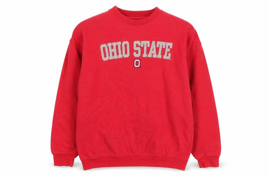 Front view of Old Varsity Brand Men’s Red XL Pullover Sweatshirt Ohio State