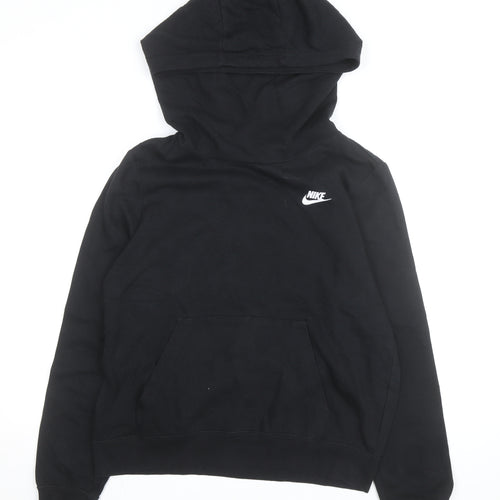 Nike Men's Black Pullover Hoodie Medium Logo Fleece Sweatshirt