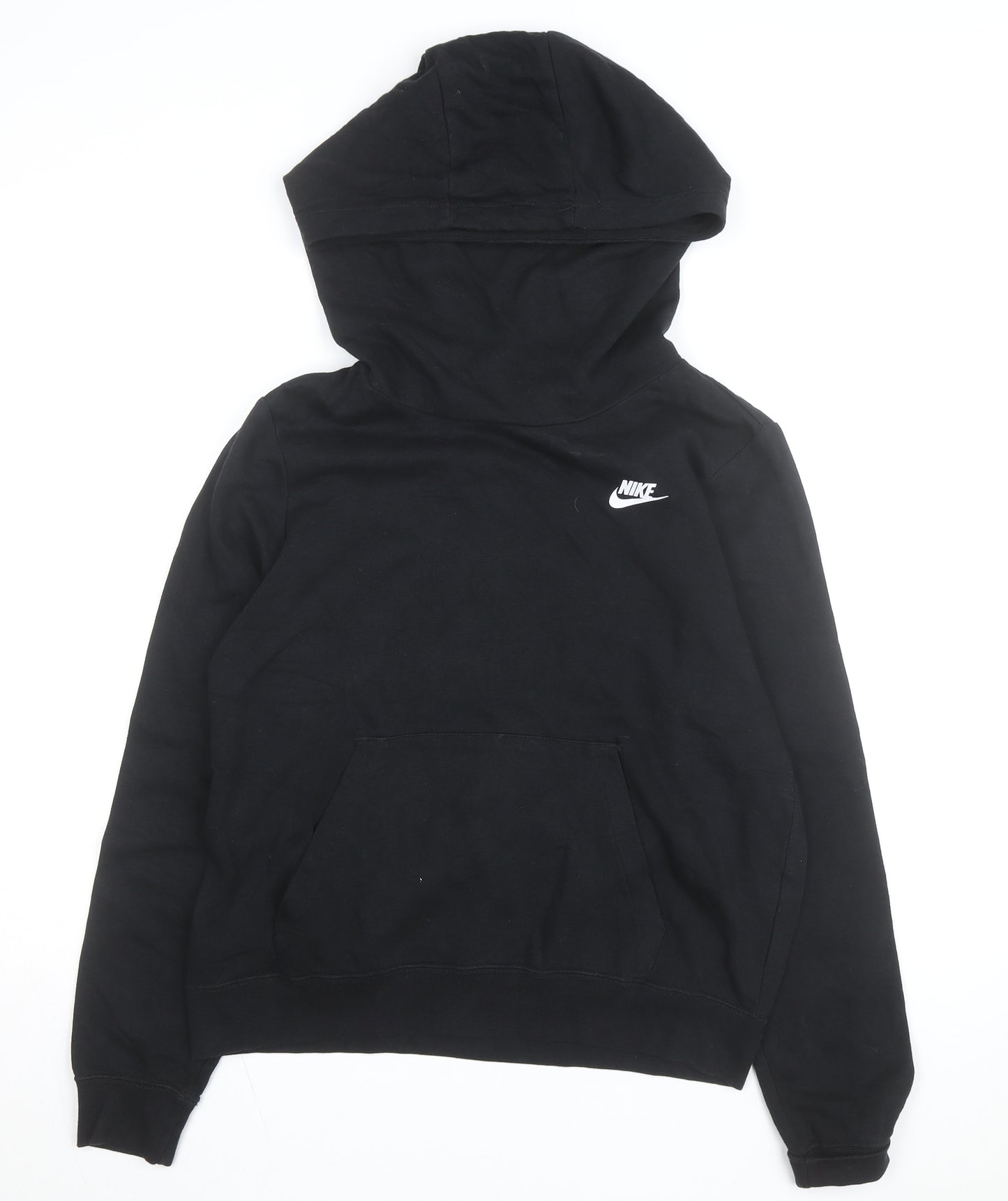 Nike Men's Black Pullover Hoodie Medium Logo Fleece Sweatshirt
