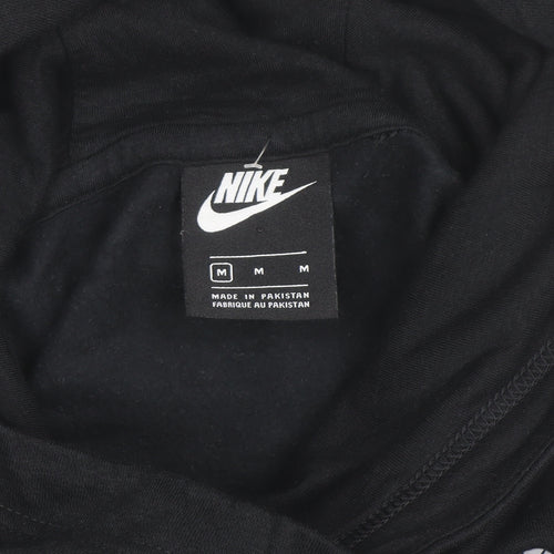 Nike Men's Black Pullover Hoodie Medium Logo Fleece Sweatshirt
