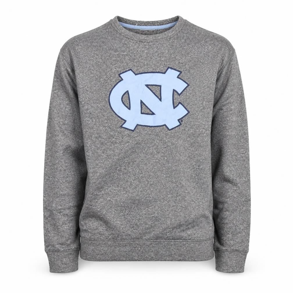 Front view of Majestic Section 101 men’s grey crew neck pullover sweatshirt m