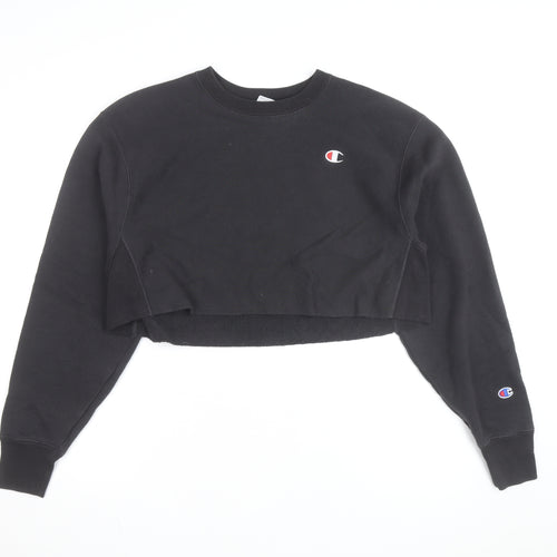 Champion Unisex Black Small Pullover Fleece Sweatshirt