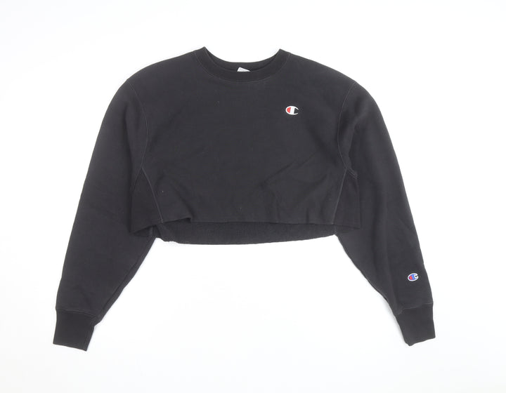 Champion Unisex Black Small Pullover Fleece Sweatshirt