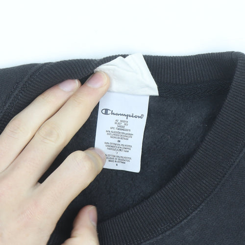 Champion Unisex Black Small Pullover Fleece Sweatshirt