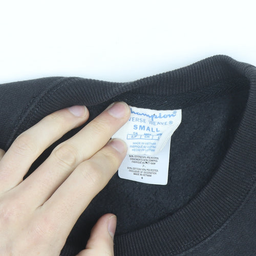Champion Unisex Black Small Pullover Fleece Sweatshirt