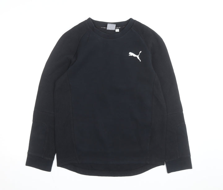Puma Men's Black Small Crew Neck Pullover Sweatshirt