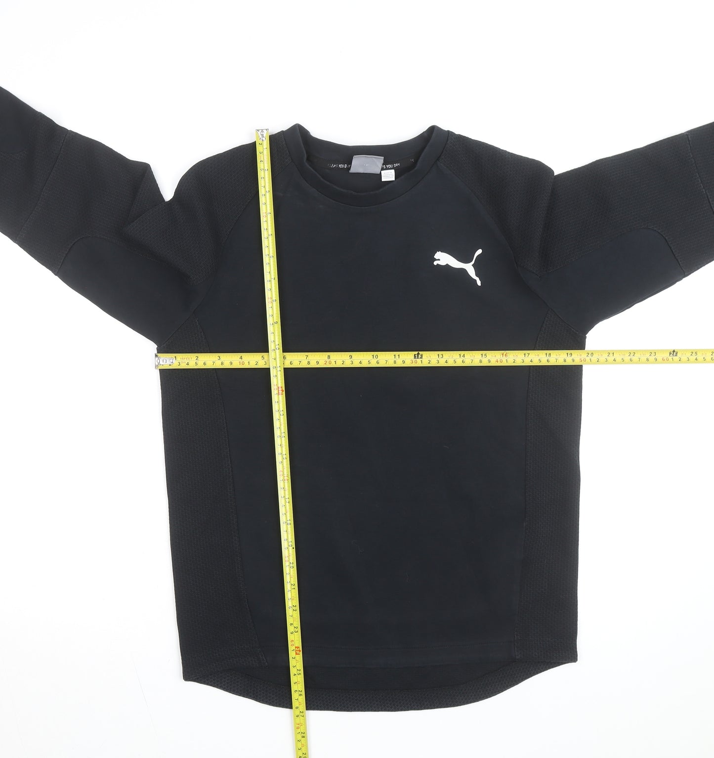 Puma Men's Black Small Crew Neck Pullover Sweatshirt