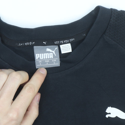 Puma Men's Black Small Crew Neck Pullover Sweatshirt