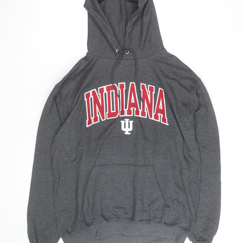 Champion Men's Grey Indiana University Pullover Hoodie Size L