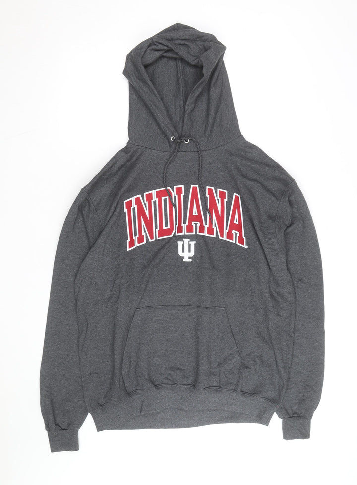 Champion Men's Grey Indiana University Pullover Hoodie Size L