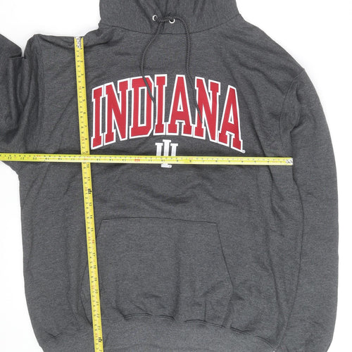Champion Men's Grey Indiana University Pullover Hoodie Size L