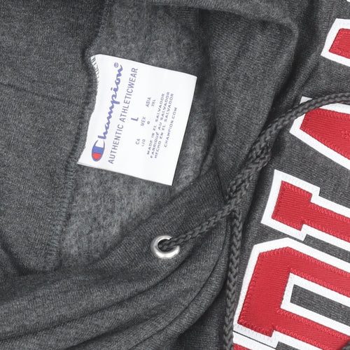 Champion Men's Grey Indiana University Pullover Hoodie Size L