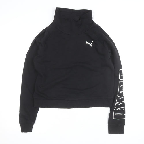 Puma Women Black Small Pullover High Neck Sweatshirt