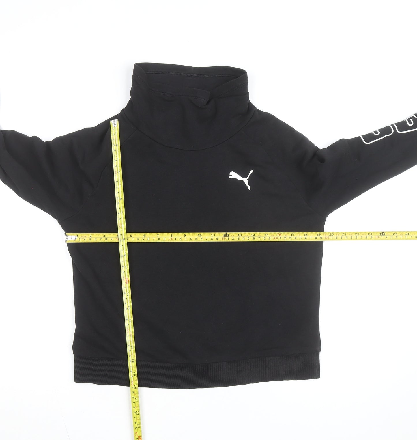 Puma Women Black Small Pullover High Neck Sweatshirt