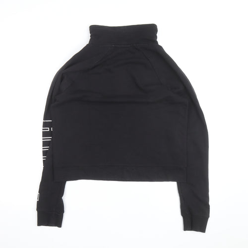 Puma Women Black Small Pullover High Neck Sweatshirt