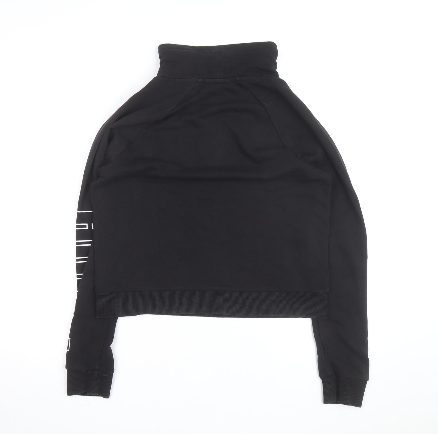 Puma Women Black Small Pullover High Neck Sweatshirt