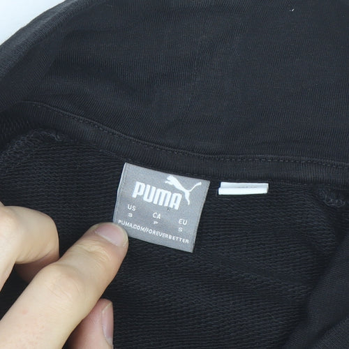 Puma Women Black Small Pullover High Neck Sweatshirt