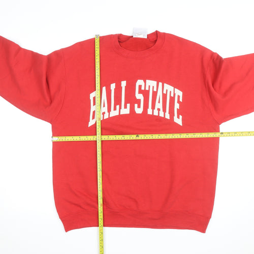Champion Men's Red Ball State Pullover Crew Neck Sweatshirt L