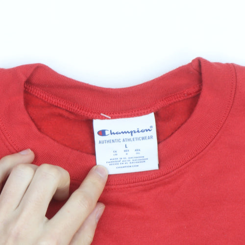 Champion Men's Red Ball State Pullover Crew Neck Sweatshirt L