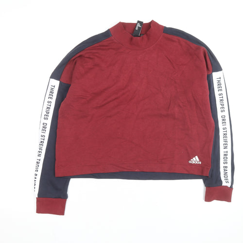 Adidas Women Burgundy & Navy Pullover Sweatshirt Size L