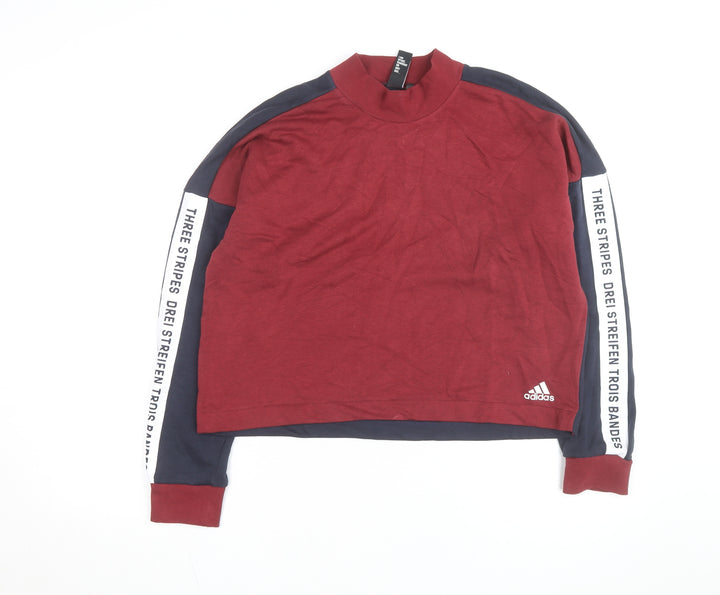 Adidas Women Burgundy & Navy Pullover Sweatshirt Size L