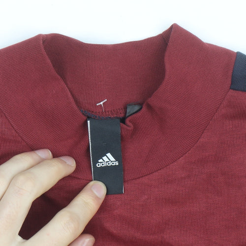 Adidas Women Burgundy & Navy Pullover Sweatshirt Size L