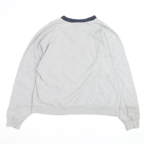Champion Mens Grey Pullover Sweatshirt L Regular Fit Crew Neck