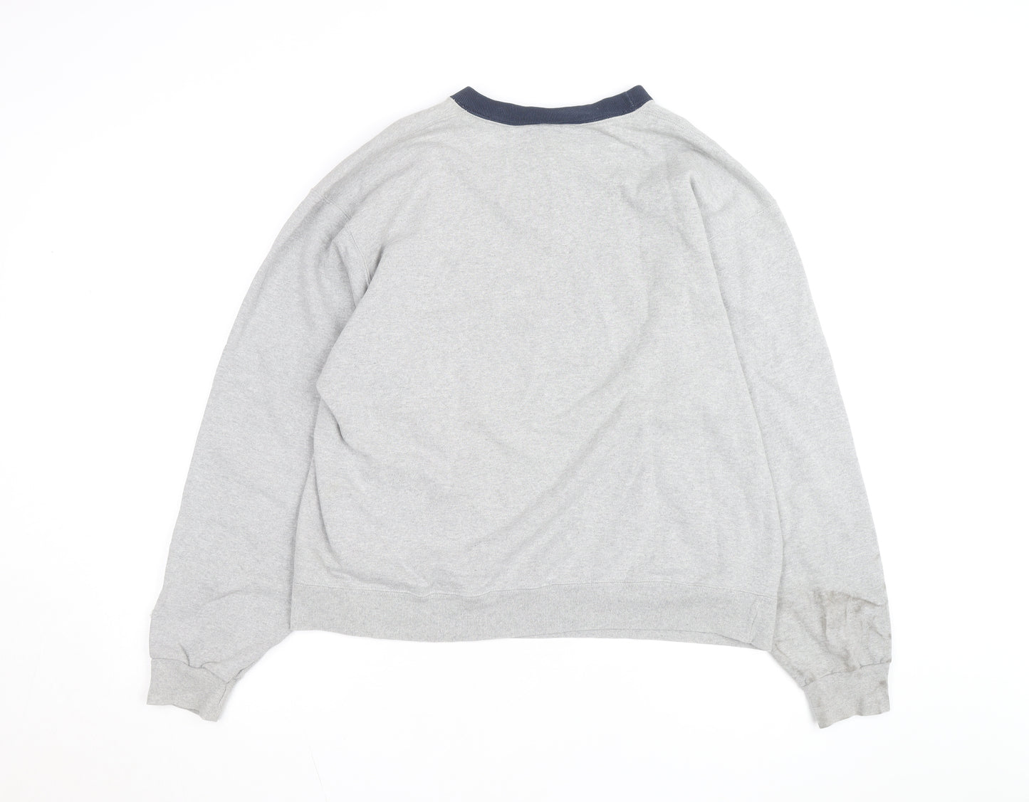 Champion Mens Grey Pullover Sweatshirt L Regular Fit Crew Neck