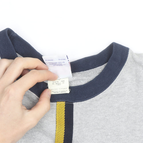 Champion Mens Grey Pullover Sweatshirt L Regular Fit Crew Neck