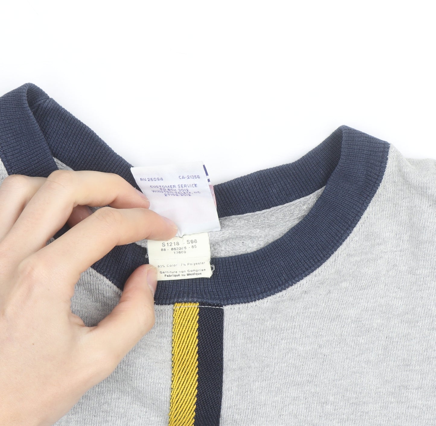 Champion Mens Grey Pullover Sweatshirt L Regular Fit Crew Neck