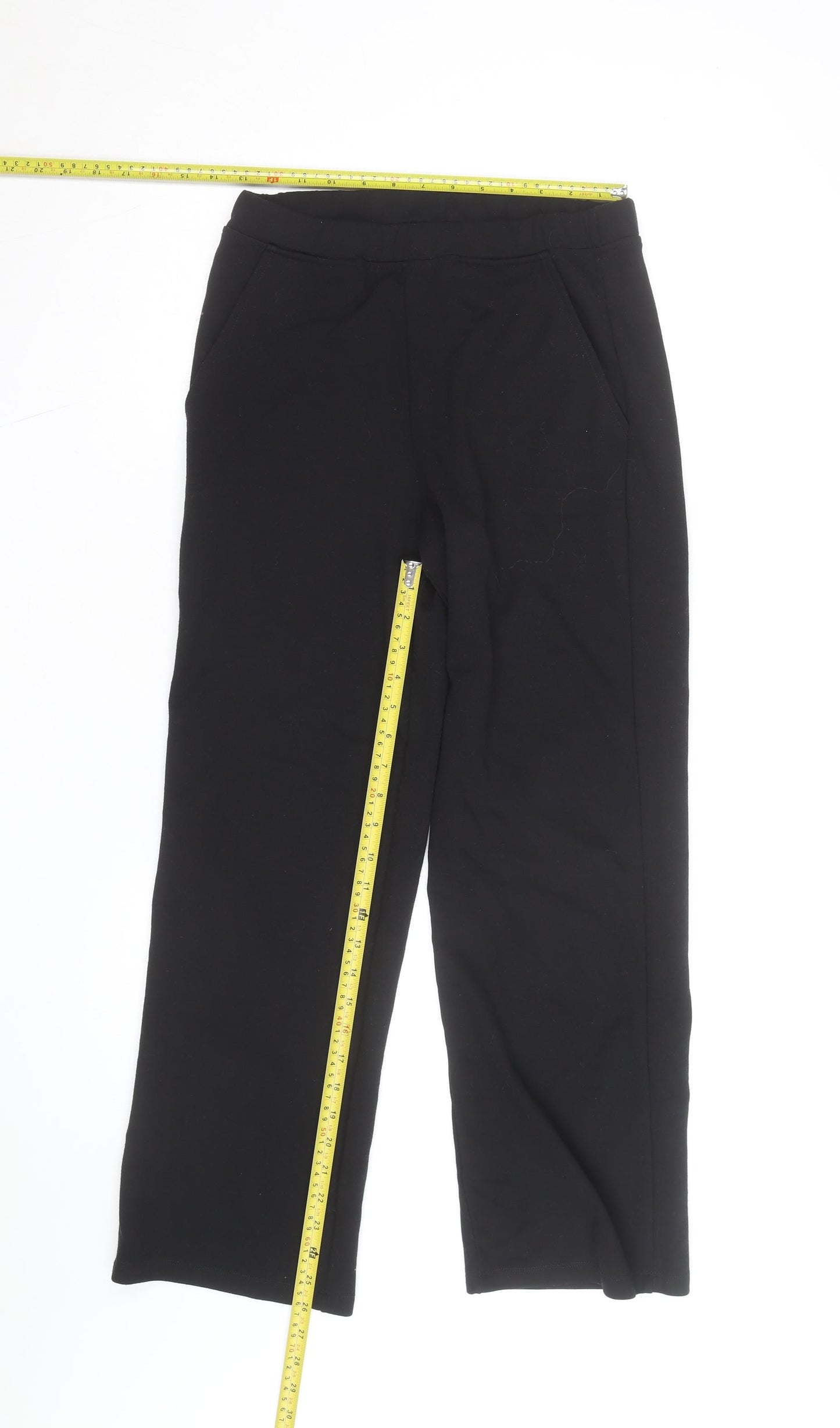 Saint and Sofia Women's Black Size 10 Straight Leg Stretch Trousers