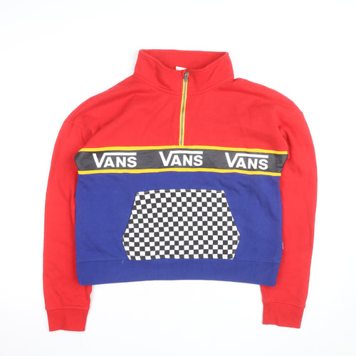 Vans Mens Multicoloured 1/2 Zip Sweatshirt M Retro Logo Streetwear