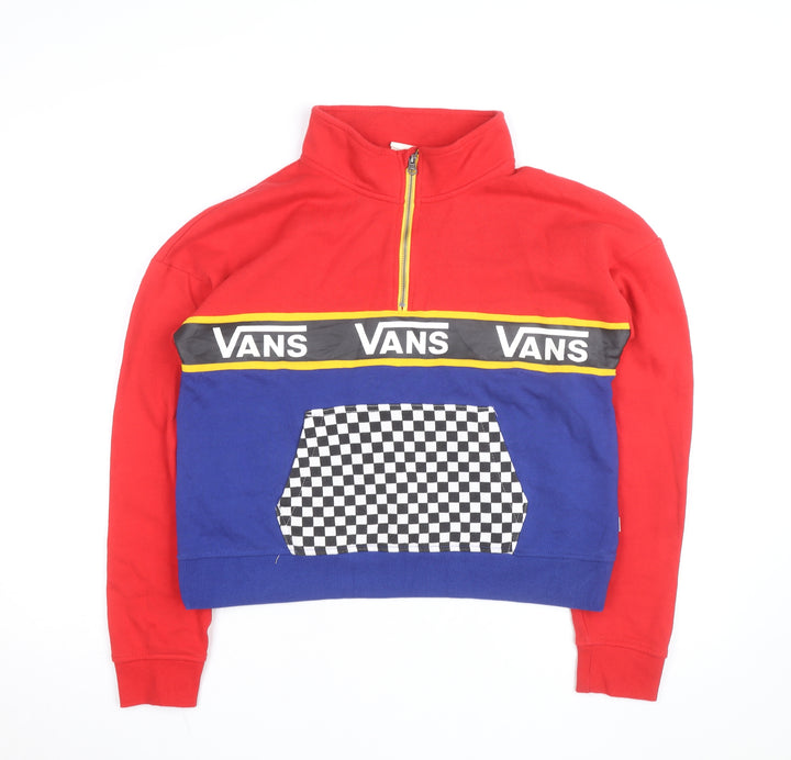 Vans Mens Multicoloured 1/2 Zip Sweatshirt M Retro Logo Streetwear
