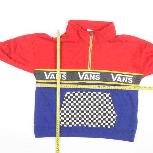 Vans Mens Multicoloured 1/2 Zip Sweatshirt M Retro Logo Streetwear