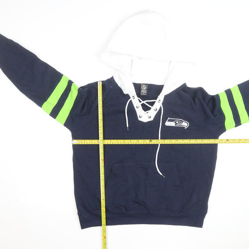 NFL Team Apparel Men’s Blue Seattle Seahawks Lace Up Hoodie M