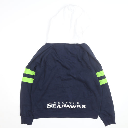 NFL Team Apparel Men’s Blue Seattle Seahawks Lace Up Hoodie M