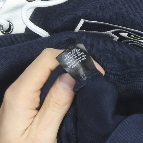 NFL Team Apparel Men’s Blue Seattle Seahawks Lace Up Hoodie M