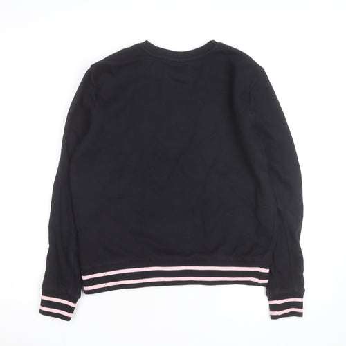 FILA Womens Black Sweatshirt Small Logo Crew Neck Pullover