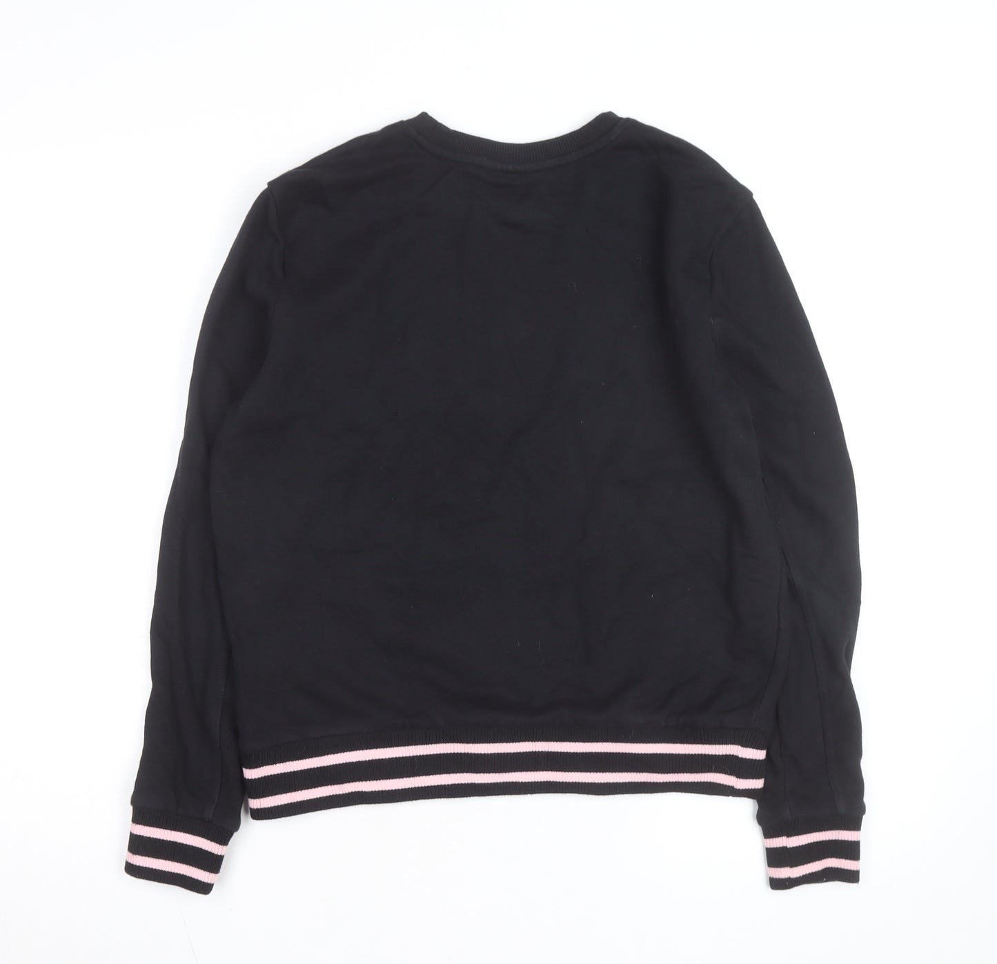 FILA Womens Black Sweatshirt Small Logo Crew Neck Pullover