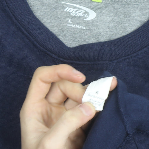 MTA Sport Men's Navy Blue XL Crew Neck Pullover Sweatshirt