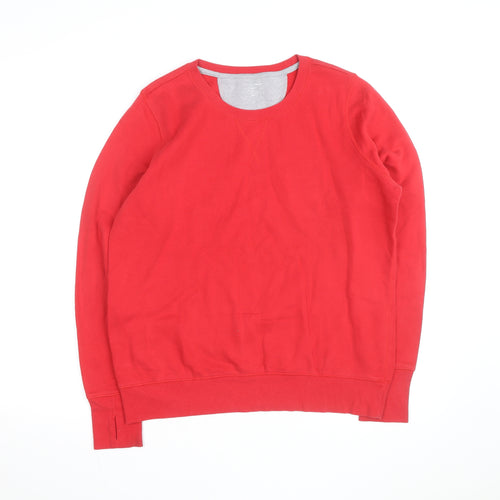 K Gear Men's Red Crew Neck Cotton Blend Pullover Sweatshirt Size L