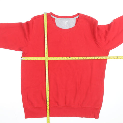 K Gear Men's Red Crew Neck Cotton Blend Pullover Sweatshirt Size L