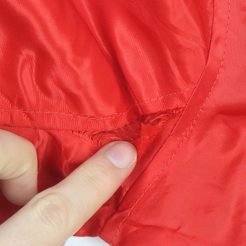 Rocawear Women's Red Bomber Jacket M Embroidered Studded Zip Satin