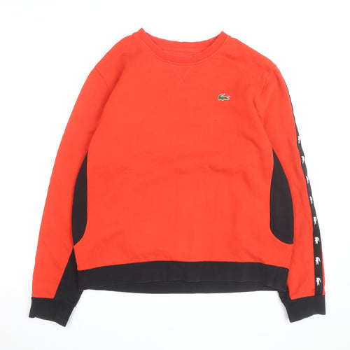 Lacoste Sport Men's Red Regular Fit Crew Neck Sweatshirt Size L