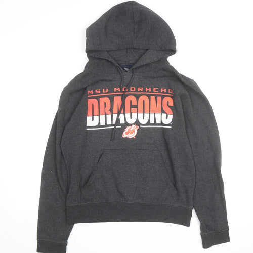 J America Men's Grey MSU Moorhead Dragons Pullover Hoodie Size S