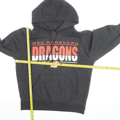 J America Men's Grey MSU Moorhead Dragons Pullover Hoodie Size S