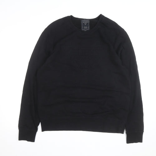 Guess Men's Black Cotton Crew Neck Pullover Sweatshirt L