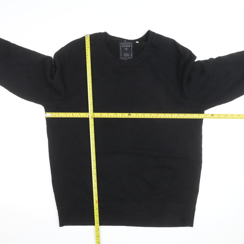 Guess Men's Black Cotton Crew Neck Pullover Sweatshirt L