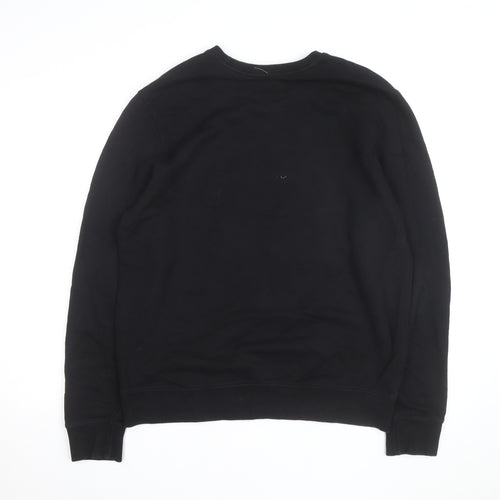 Guess Men's Black Cotton Crew Neck Pullover Sweatshirt L