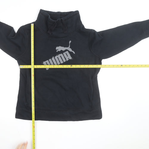 Puma Men's Black L Pullover Sweatshirt High Neck Logo Fleece